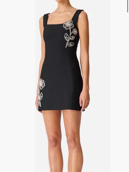 Elliatt Dresses & Skirts - Elliatt Black Mini Dress with White Floral Embroidery